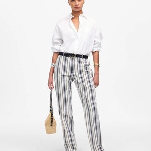 Madewell Dean Easy Straight Pant (Striped, 31)